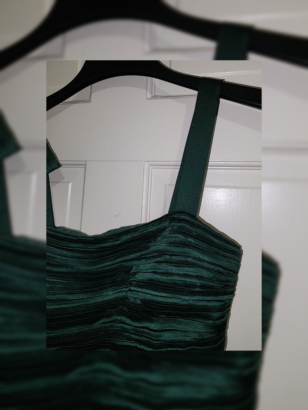 Lulus Gorgeous Purpose Emerald Satin Pleated Sleeveless Bow Maxi Dress S - Picture 7 of 13